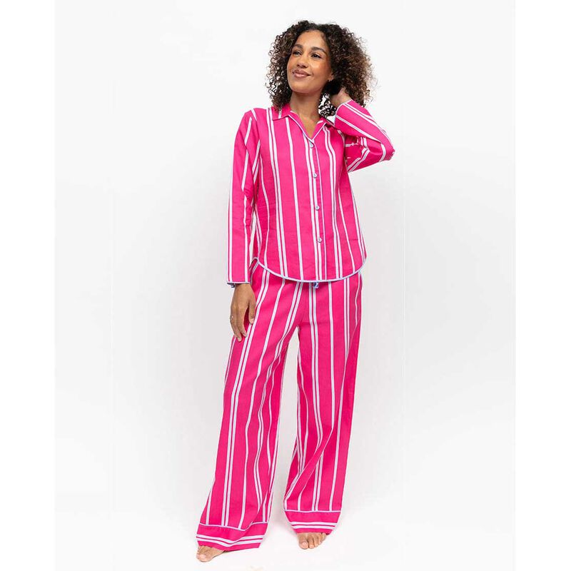Cyberjammies Chloe Pink Printed Stripe L/Slv Pyjama Top image number 3
